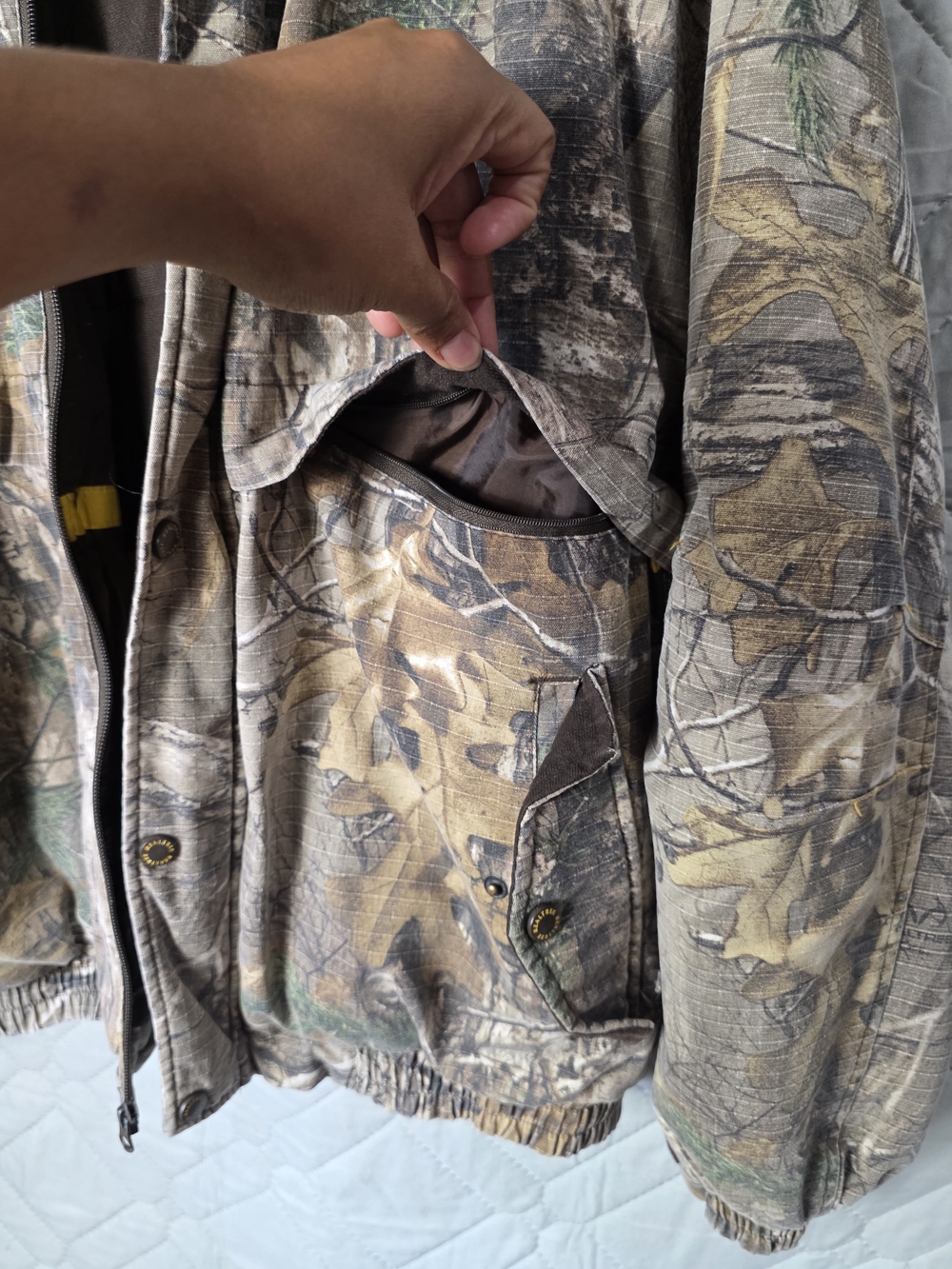 Realtree Jacket Mens Large Xtra Microban Scent Control Fleece Lined Camouflage - Picture 6 of 6